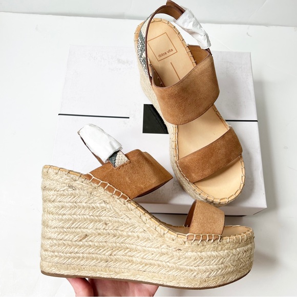 Dolce Vita Spiro Wedge Sandal, Women's Size 8.5 Brown Suede NEW Platform Chunky - Picture 2 of 10